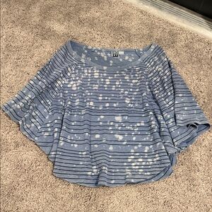 Roxy Blue Striped Tie-Dye Top